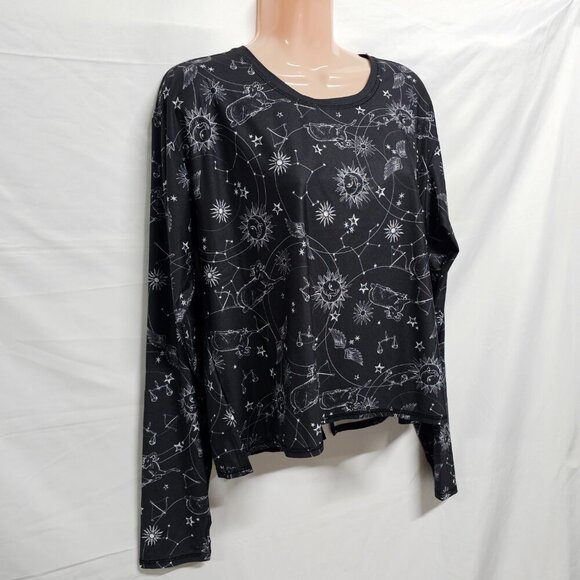Johnny Was Active Bijou Long Sleeve Flyaway Back Top Tee Women Size L Black - Picture 11 of 16